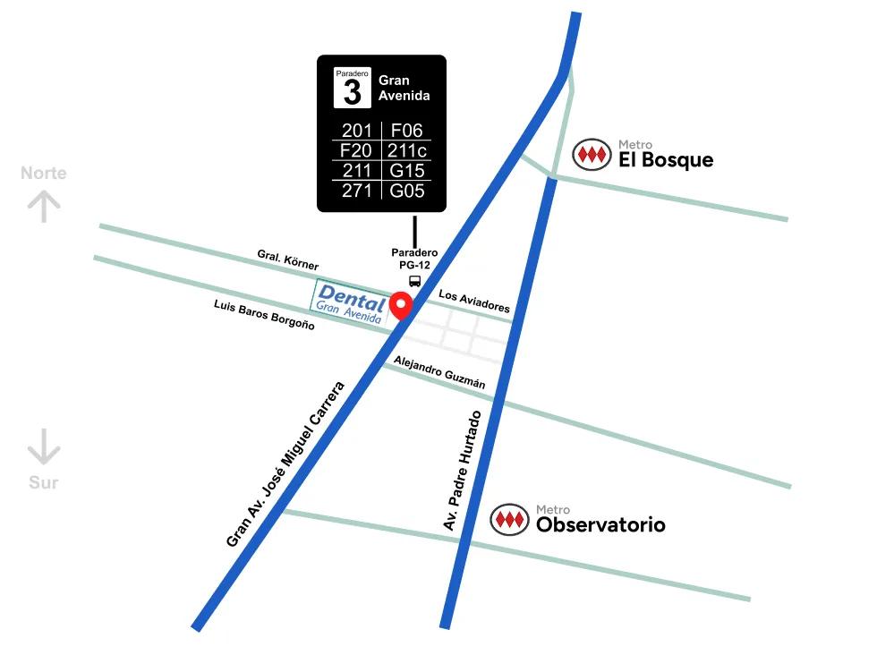 Mapa de ubicación de Dental Gran Avenida, Gran Avenida 10063, El Bosque